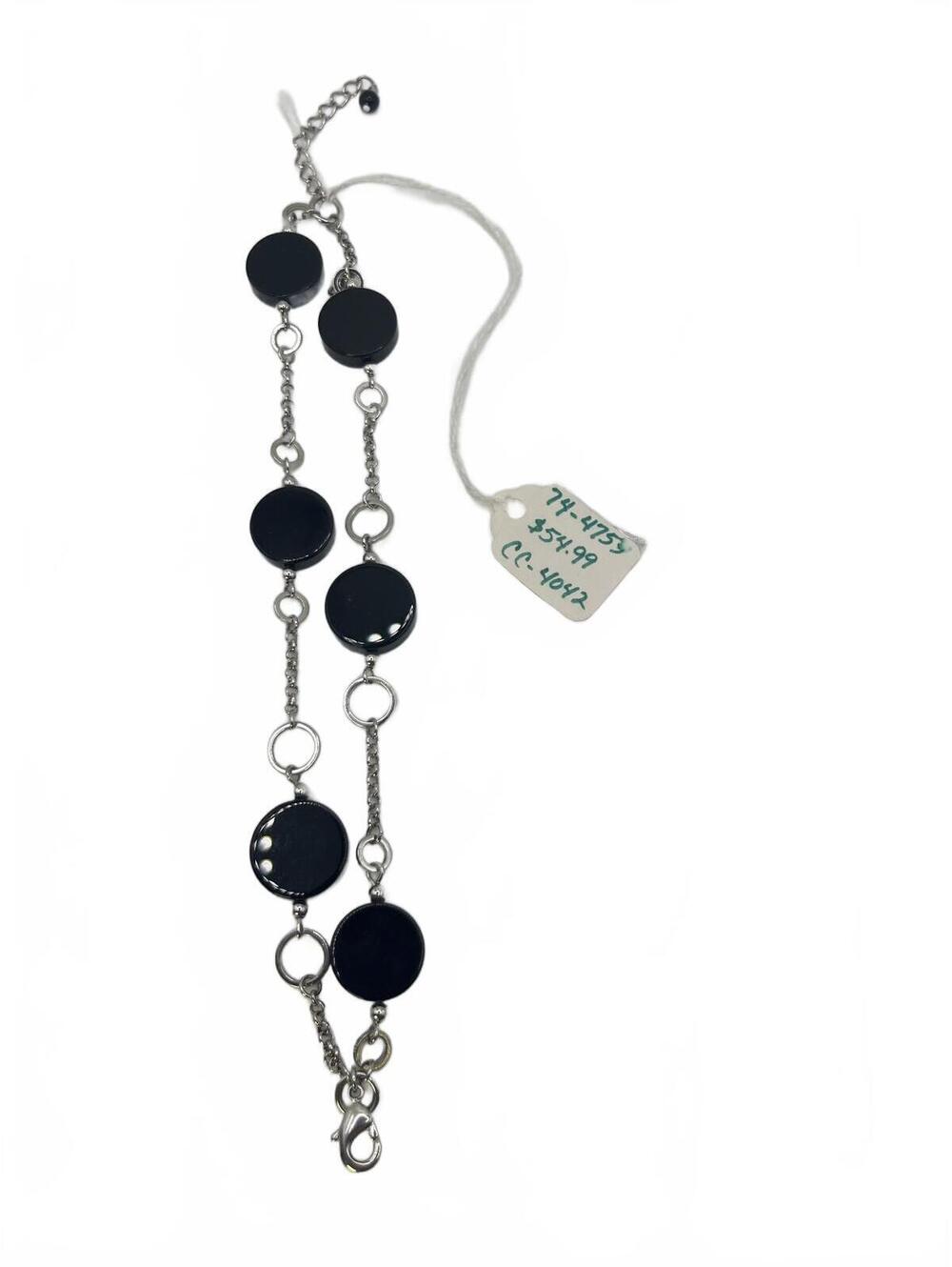 y2k Circular Link Chain Bracelet Jewelry by Personal Accents Silvertone 7 inch